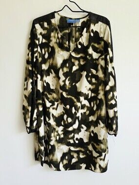NWOT Simply Vera Vera Wang Camo Tie Dye Shift Dress Women's Size XL
